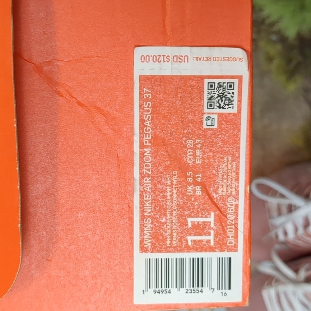 Nike air zoom pegasus 37 pink shoes size 11 - Picture 7 of 7